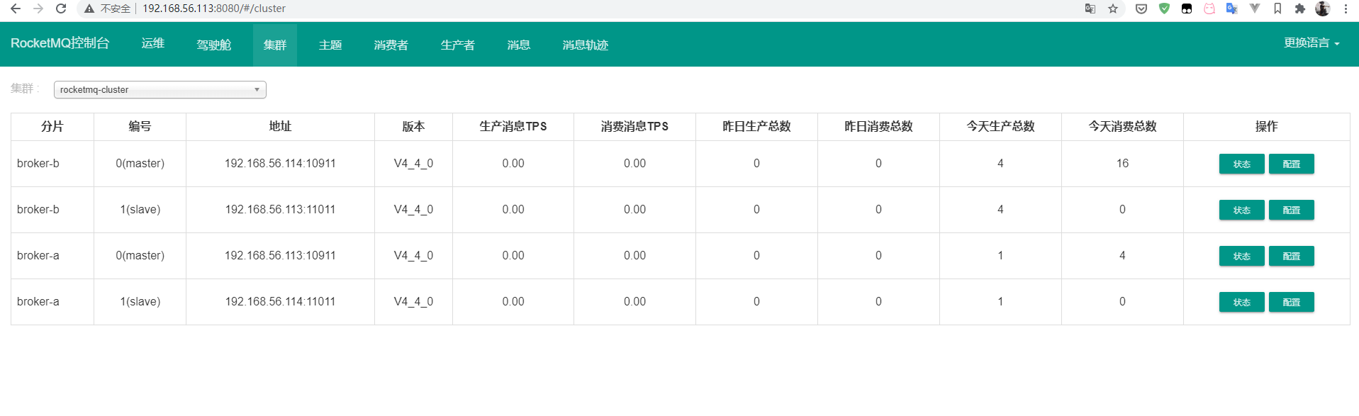 RocketMQ控制台-集群